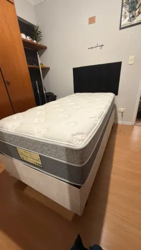 Cama Box com Colchão Sankonfort Solteiro linha Eco Santé