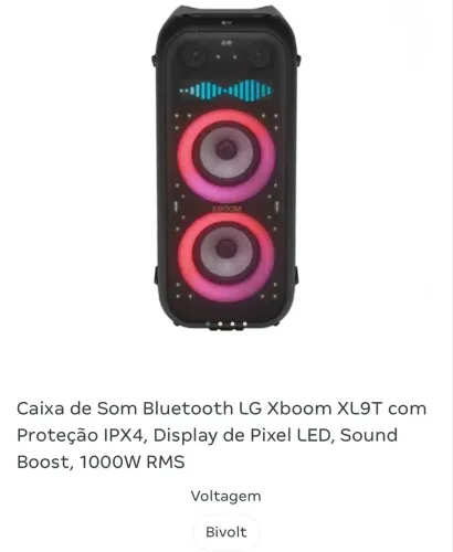 Caixa de som LG XBOOM 1000W