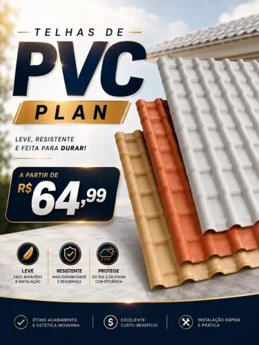 Telha e telhas de pvc apartir de R$61,90 Plan