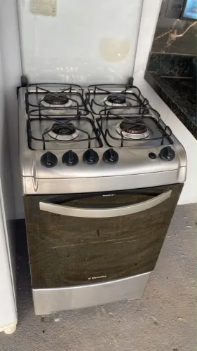 Fogão Inox Acendimento Automático Vidro Espelhado