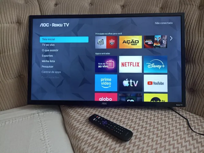 SMART tv AOC 32 polegadas roku
