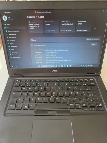 Notebook dell i5 8400h 32gb ram 512gb M2