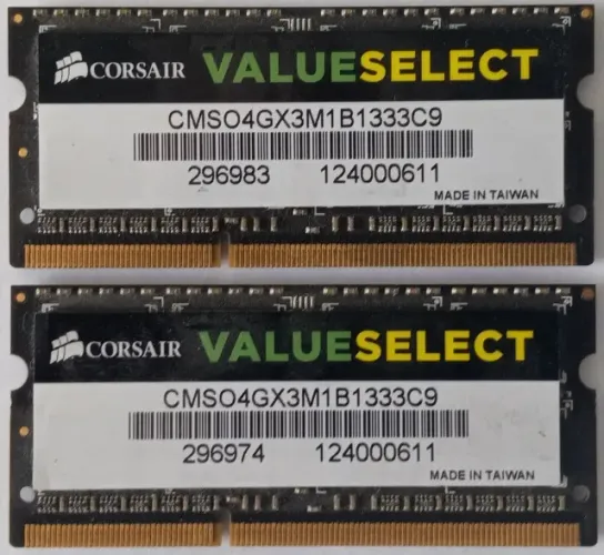 kit memória notebook 8gb (2x4gb) Corsair ddr3 1333Mhz top zerada serve em macbook