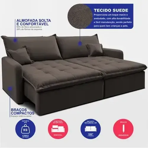 Sofá Cama 4 Lugares Prático