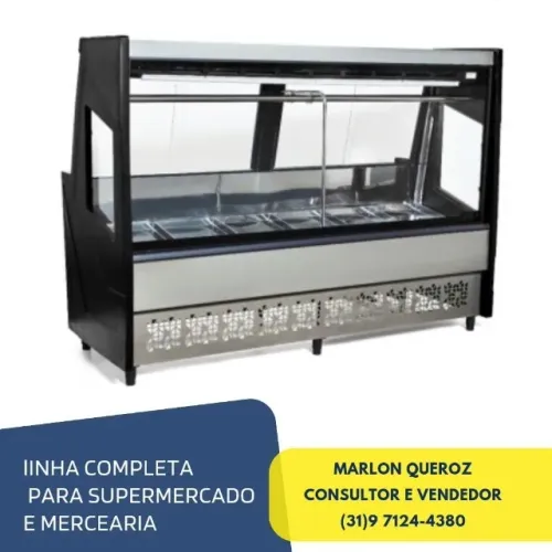 Balcão de Açougue 2M Preto Polar 220v