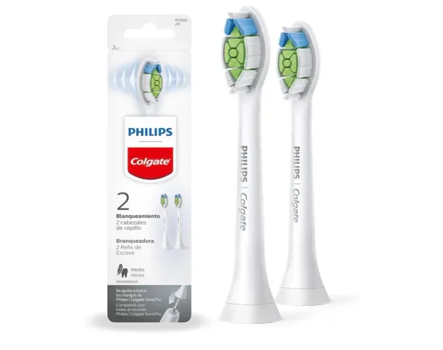 Refil para Escova de dente Elétrica Philips Colgate Branqueadora 2 unid
