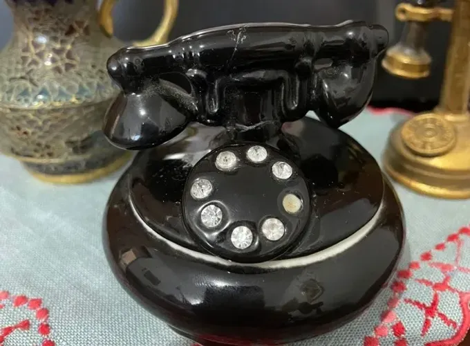 BIBELÔ TELEFONE PORTA-JÓIAS VINTAGE PORCELANA RARIDADE