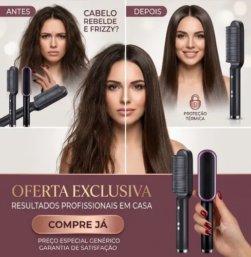 Escova alisadora HAIR 3 EM 1 bivolti PAGUE SÓ NA ENTREGA!!!