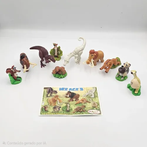 Coleção Completa Era do Gelo 3 Kinder - 10 Miniaturas + Folhetos - 2009