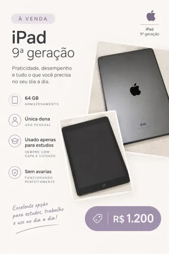 Vendo IPad 9ª Geração