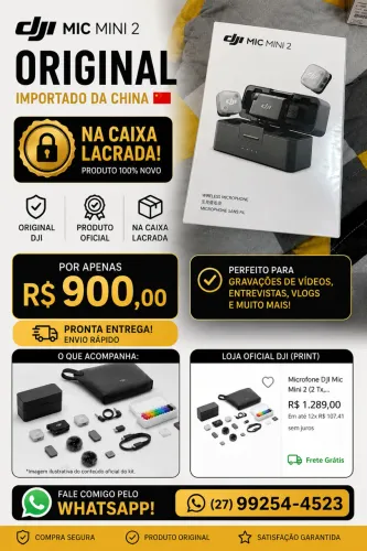 DJI Mic Mini 2 Original - Novo e Lacrado