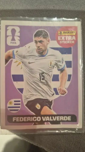 Figurinha da copa 2026, extra sticker lilás, Federico Valverde regular.