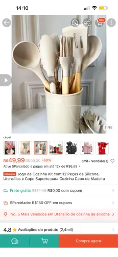 Colher de silicone nova