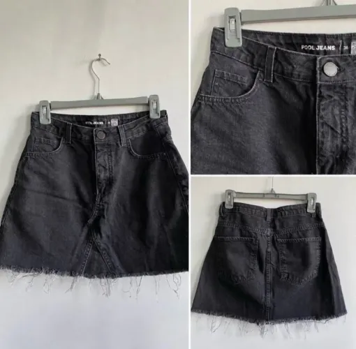 Saia Jeans Preta Riachuelo Tam. 36 - Básica, Estilosa & Coringa 