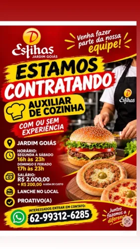 Vaga auxiliar de cozinha jardim Goiás 