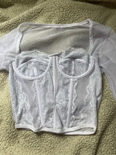 Corset novo branco rendado