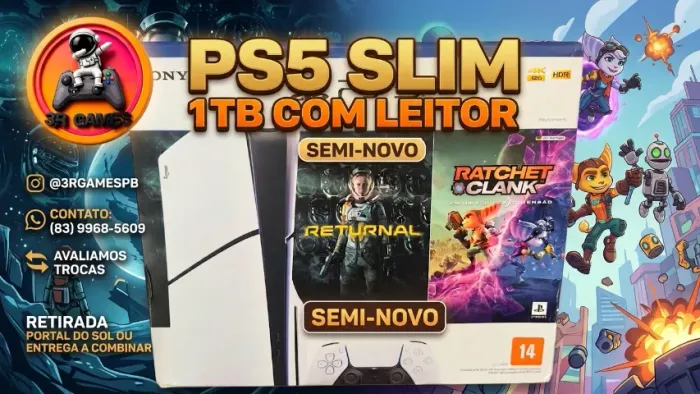 Ps5 Slim 1TB Com Leitor Semi Novo