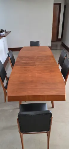 Mesa com 6 cadeiras, anos 50/60 Scapinelli