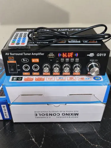 Amplificador de Audio Bluetooth FM USB Mp3 Microfone