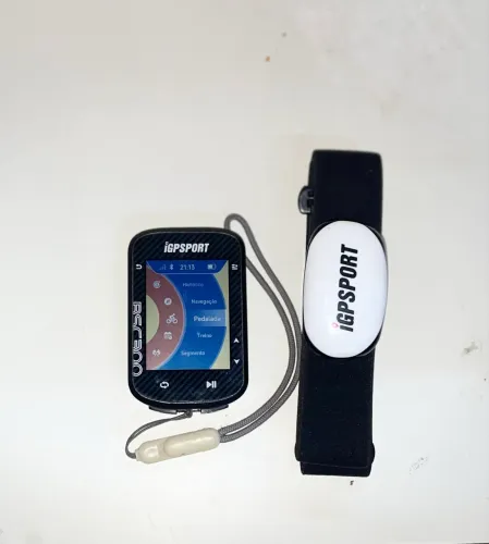 Gps Igpsport Bsc300 Bluetooth Strava Amarelo + Cinta Hr40 Monitor Cardiaco Ant+ Bluetooth