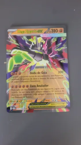 Cartinha de pokemon o mega zygarde muito nova custando 100 reais