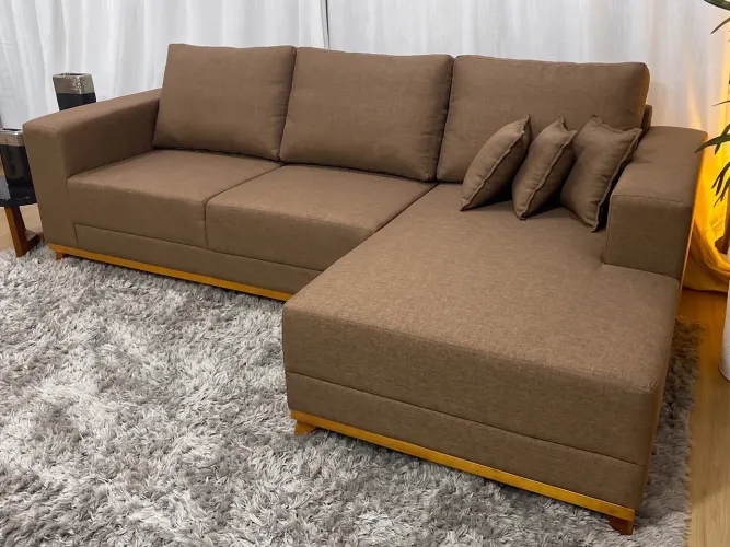 sofá 3 lugares com chaise lays 2.50- FRETE GRATIS / ENTREGA HOJE!!