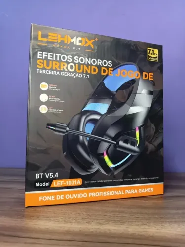 Headset gamer sem fio com led - últimas unidades