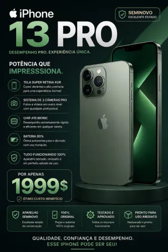 iPhone 13 Pro - semi novo 1900$