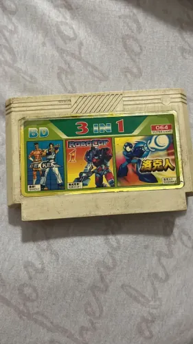 Cartucho 3 em 1 NES Japonês (Rockman 3, Robocop e Tekken)