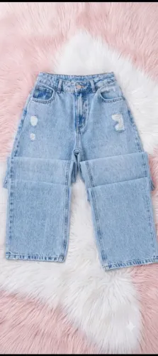 Calça Jeans feminina pool wide leg