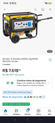 Gerador vonden 6.000 kvd