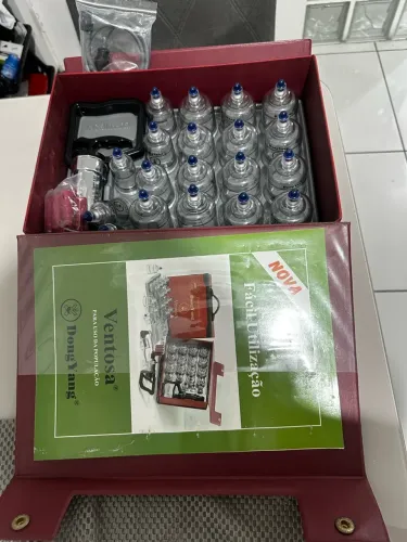 Kit Ventosa Com 19 Copos Dong Yang com Livro Ventosaterapia