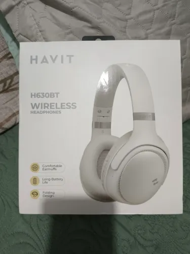 Headphone HAVIT H630BT Bluetooth 5.3 - Branco | 55h de Bateria | SOM 3D
