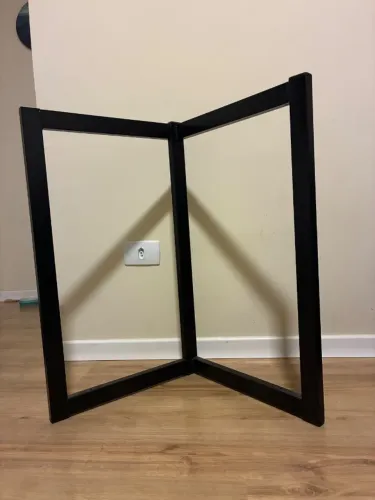 Base para Mesa L Aço 42X42X70cm Industrial Tubo Preta