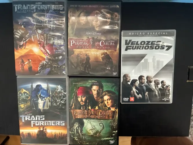 Coleção DVDs TRANSFORMERS, Velozes e Furiosos, Piratas do Caribe