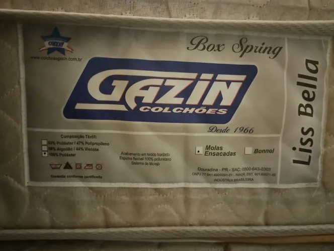 CAMA CASAL GAZIN COM COLCHÃO MOLAS ENSACADAS 