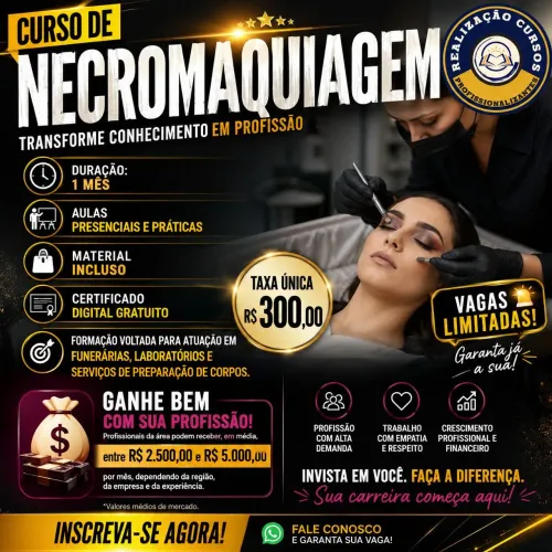 Curso de Necromaquiagem em 1 mes
