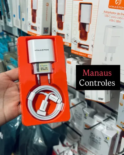 Carregador IPhone Turbo 30W Fonte + Cabo Lightning