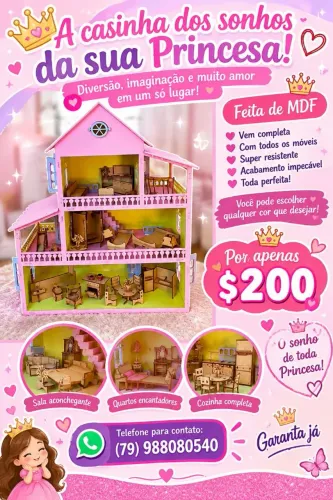 Casa de boneca MDF