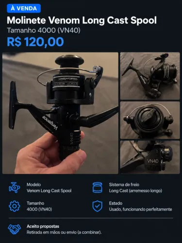 Molinete Venom Long Cast Spool