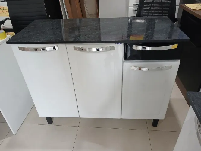 Balcão de Cozinha Rose 3 portas 1 gaveta Aço-Itatiaia