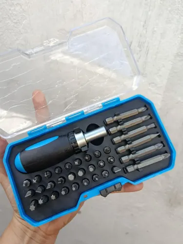 Kit Chave de Precisão 38 em 1 com Catraca Reversível para Reparos Domésticos