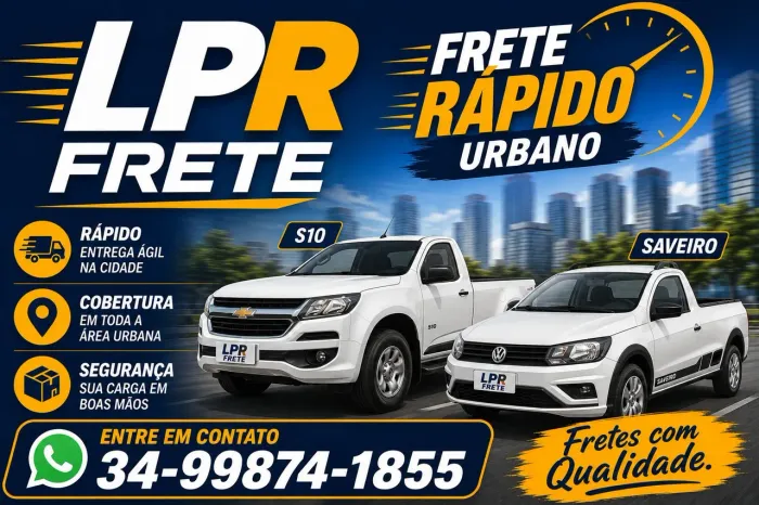 Transporte Frente Leva e Trás em Uberlândia. Fretes urbanos e Rurais.