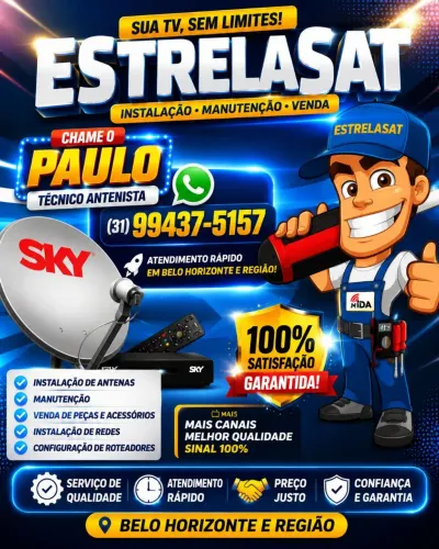 Instalação e apontamento de antena