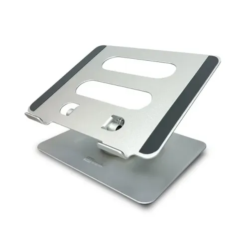 Suporte De Mesa Metal Para Notebook e Macbook Gira 360° Graus - Prata