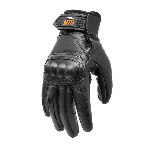 Luva Motociclista MTS Urban-500 S Couro Cano Curto c/ Proteções 
