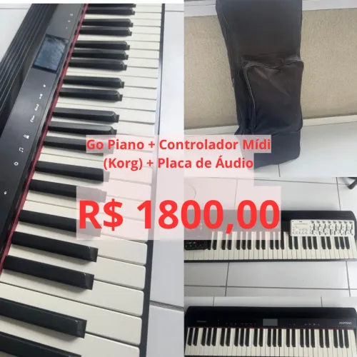 Go Piano + Interface de Áudio + Controlador MÍDI