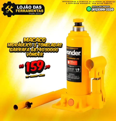 Macaco Hidráulico Garrafa 3 Toneladas Vonder