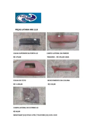 Peças Lataria MB 1113