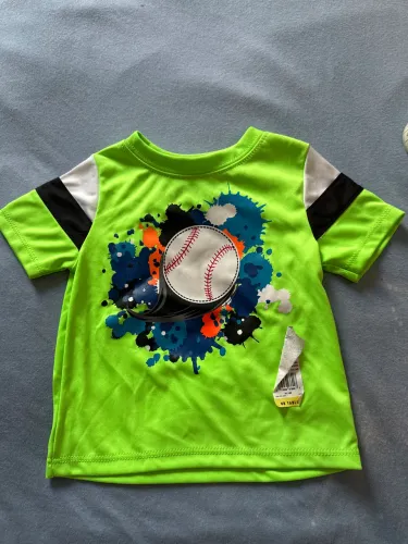 Camiseta Verde neon bola baseball TAM 3/6 meses